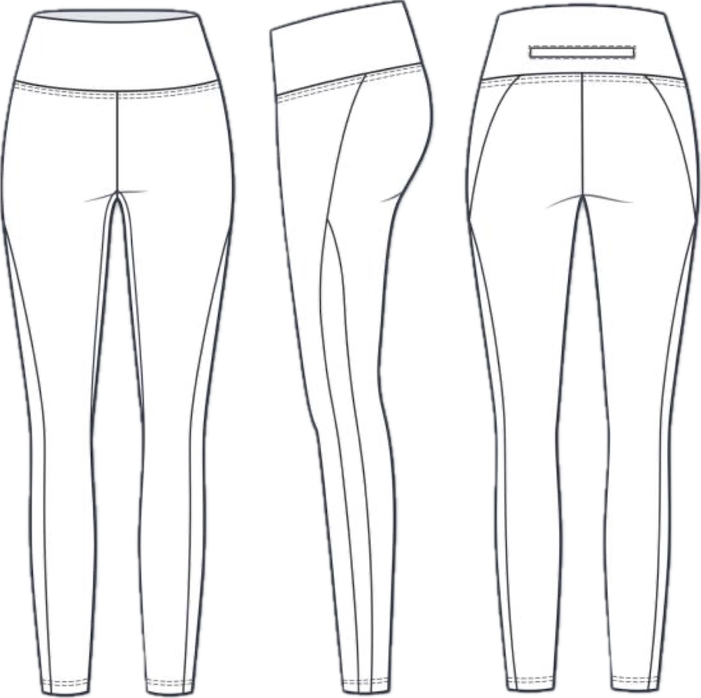 High-quality ladies' leggings in 250 gsm fabric (90% cotton, 10% spandex). Opaque, durable, and provides great support.
